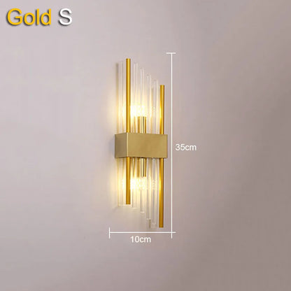 DecorBites™ Crystal Wall Lamp: Elegant LED Indoor Lighting for Living Room, Bedroom, Hotel, and TV Background