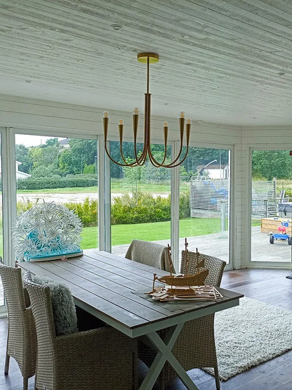 DecorBites™ Brass Chandelier: Stylish Pendant Lights for Dining Room, Living Room, Kitchen Island & Bedroom