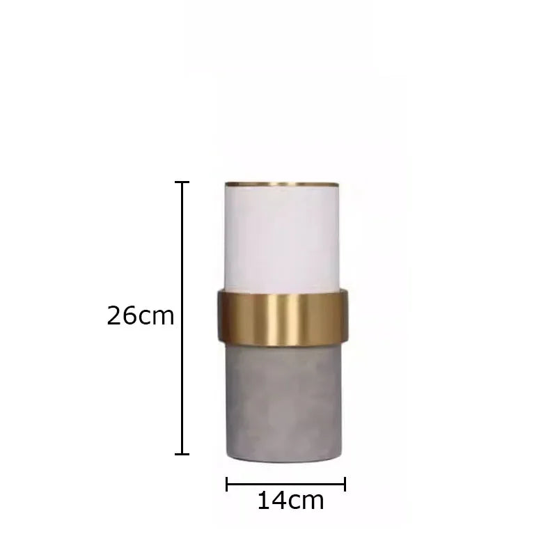 DecorBites™ Gold Cylinder Vase Leather Desk Decor Artificial Flower Arrangement