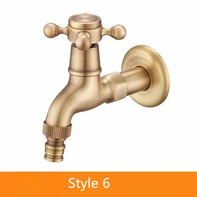 DecorBites™ حنفية مياه باردة مفردة من النحاس العتيق للحدائق للاستخدام الخارجي