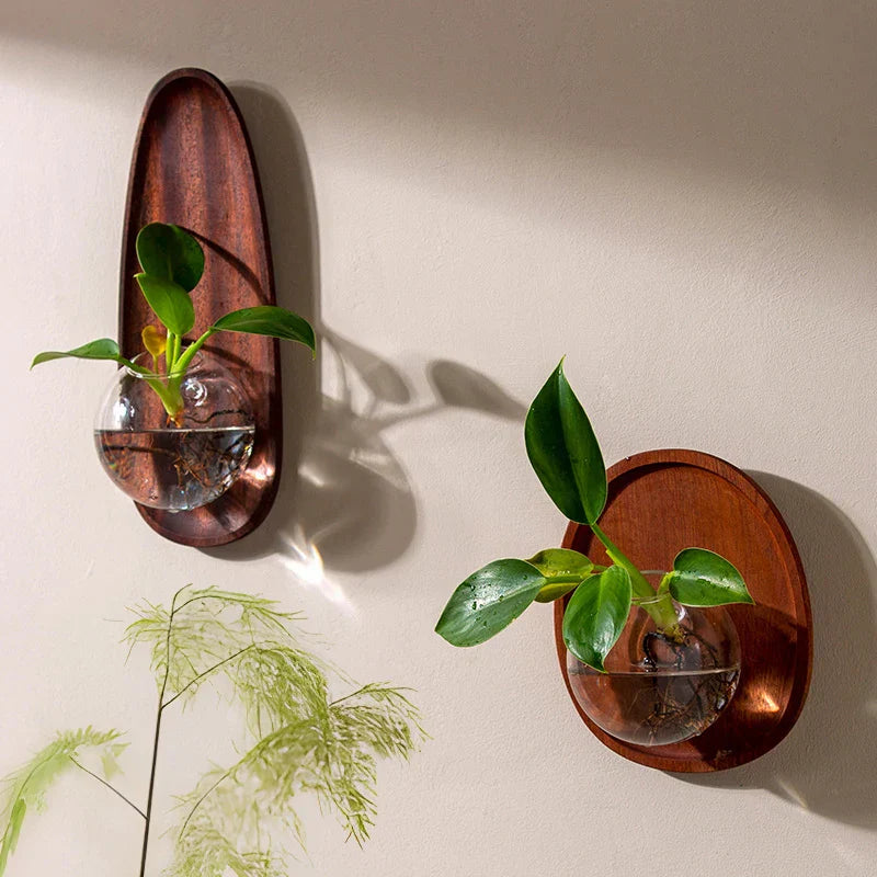 DecorBites™ Glass Vase Flowerpot Wall Decoration for Home Décor and Hydroponics