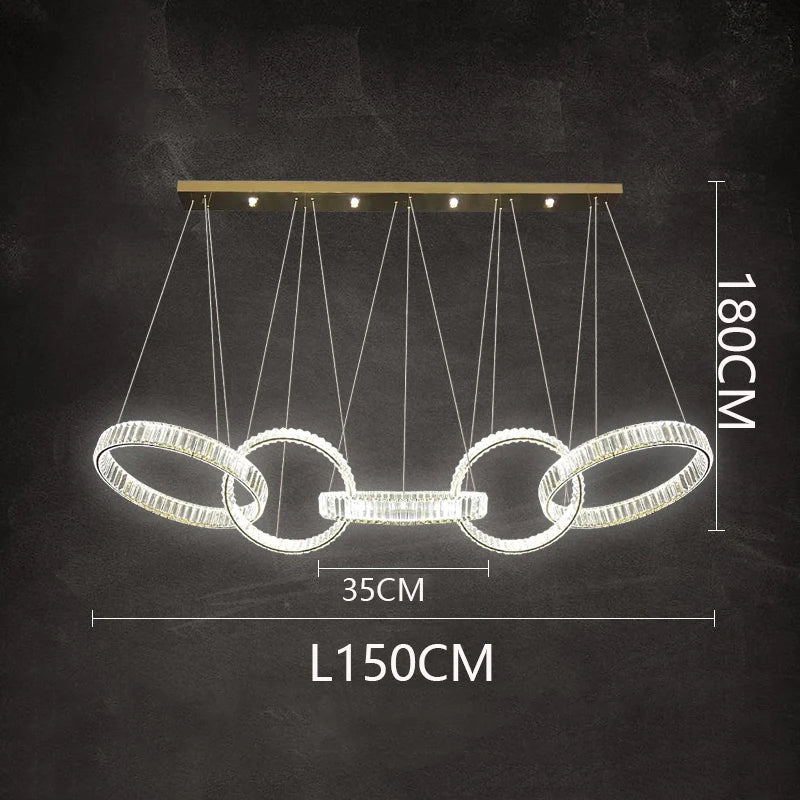 DecorBites™ Crystal Chandelier Pendant Light for Living Room Dining Room Ceiling Lighting