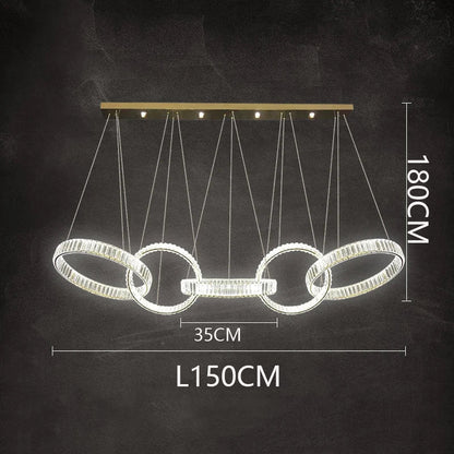 DecorBites™ Crystal Chandelier Pendant Light for Living Room Dining Room Ceiling Lighting