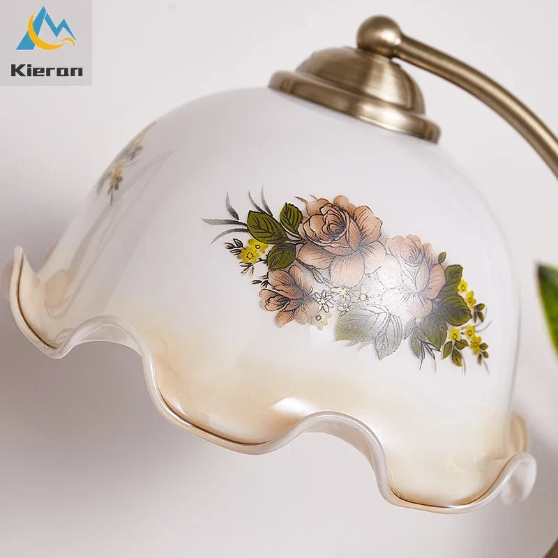 DecorBites™ Glass Flower Led Desk Lamp, Dimmable Modern Table Lamp for Bedroom, Living Room