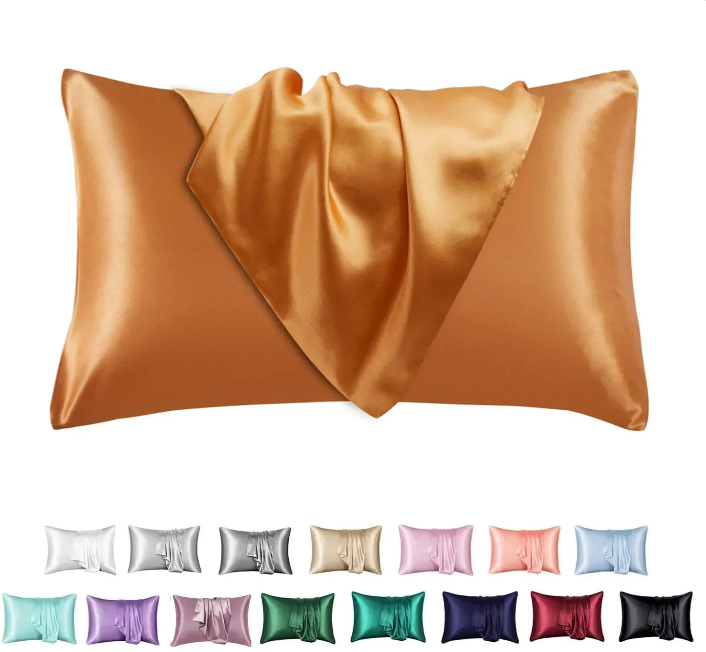 Decobites Silky Smooth King Size Satin Pillowcases Luxury Soft Skin-friendly Solid Color