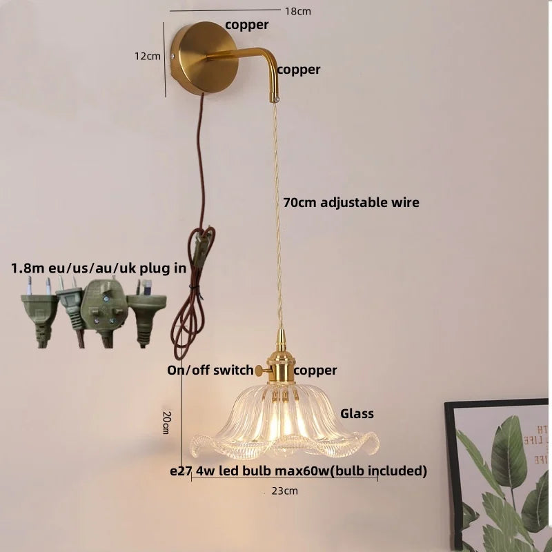 DecorBites™ LED Wall Lights Bar Bedroom Study Clear Glass Bedside Lamp Modern Stair Light Fixtures