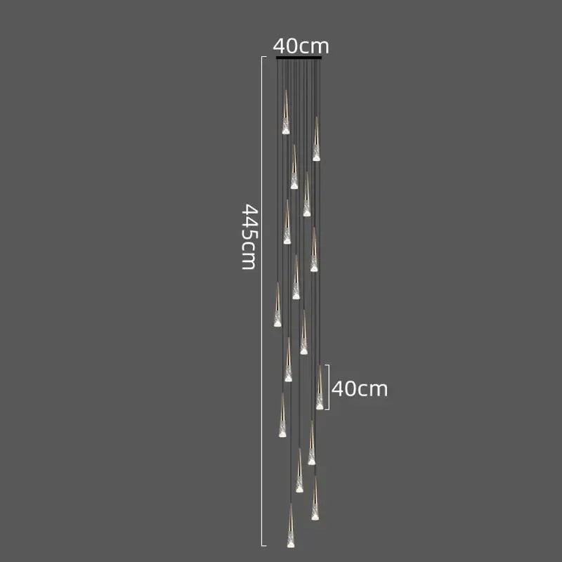 DecorBites™ LED Rain Drop Chandelier Staircase Pendant Light Fixture Modern Nordic Design