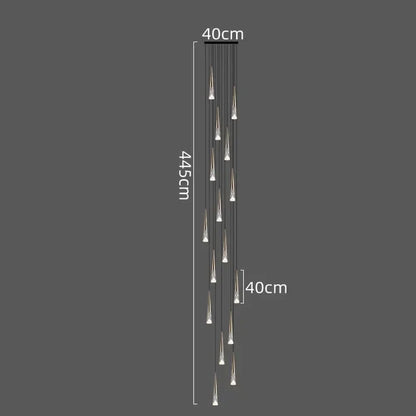 DecorBites™ LED Rain Drop Chandelier Staircase Pendant Light Fixture Modern Nordic Design