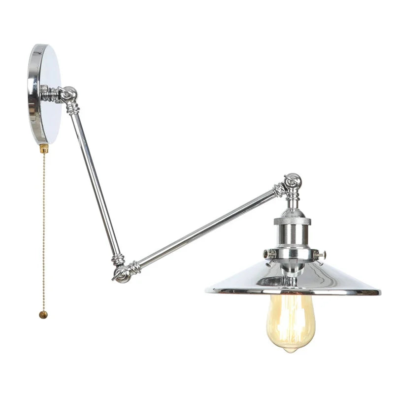 Decorbites™ Industrielle Linse Vintage-Loft-LED-Wandleuchte mit Schwingarmen und Zugschalter