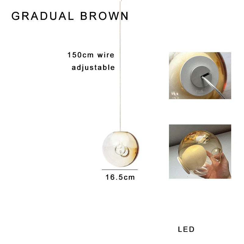 Luces colgantes de vidrio esmerilado Decorbites™ 16 piezas LED regulables lámpara colgante vintage Sputnik