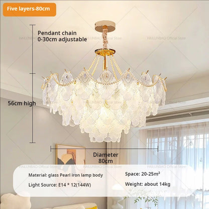 DecorBites™ Crystal Chandelier: Luxury Living Room Lighting for Elegant Home Decor