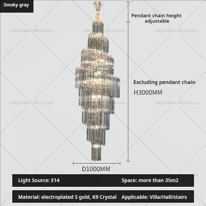 DecorBites™ Crystal Chandelier for Penthouse Villa Living Room - Modern Light Luxury Design
