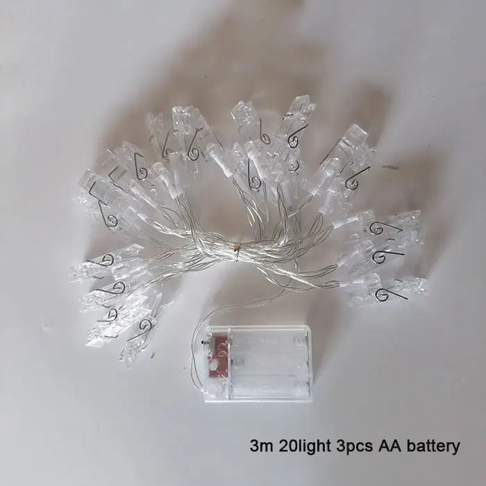 DecorBites™ LED Garland Photo Clip String Lights for Party Wedding Decor