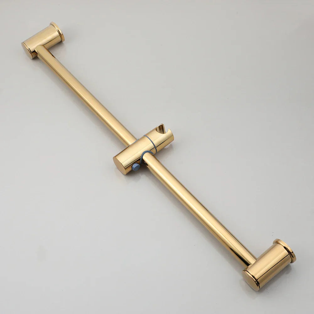 DecorBites™ Gold Finished Handheld Shower Rod Wall Mounted Double Hole Taps
