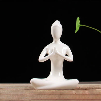 DecorBites™ Abstract Yoga Figure Porcelain Statue Home Decor Sculpture