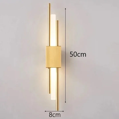 DecorBites™ Black & Gold Acrylic Pipe Wall Lamp, Modern LED Room Decor Sconce