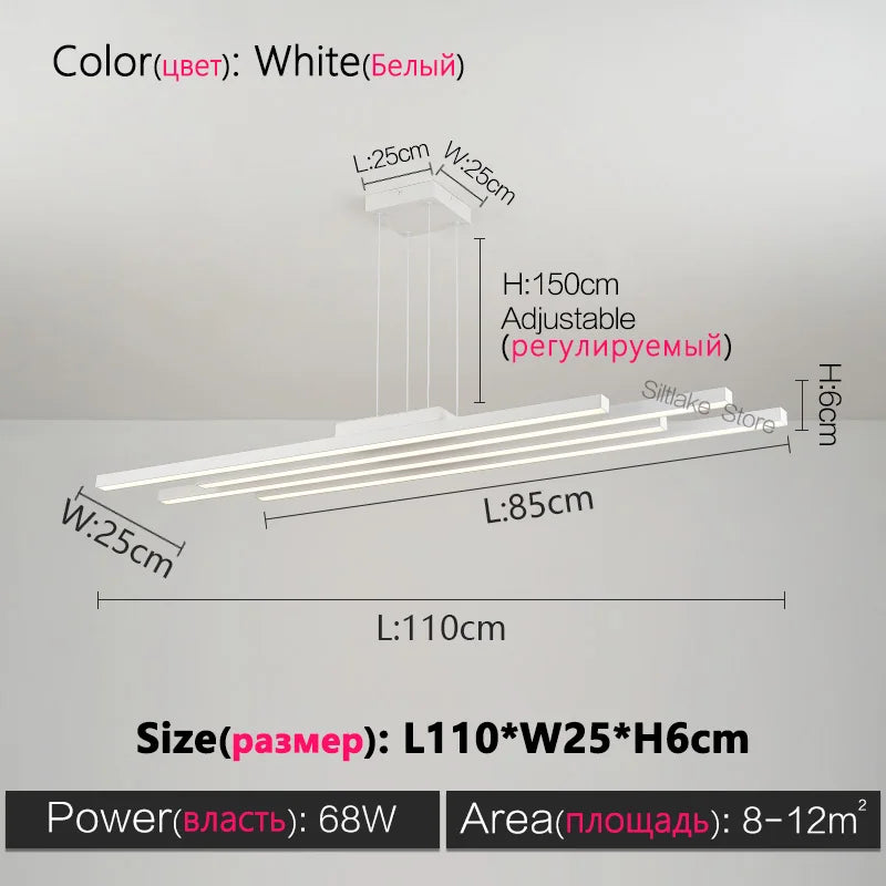 ثريا ديكوربايتس™ السوداء ذات الإضاءة LED بتصميم بسيط لغرفة المعيشة