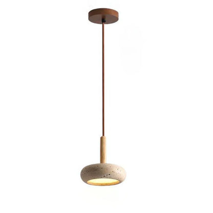 Wabi-Sabi Yellow Travertine Stone Pendant Light