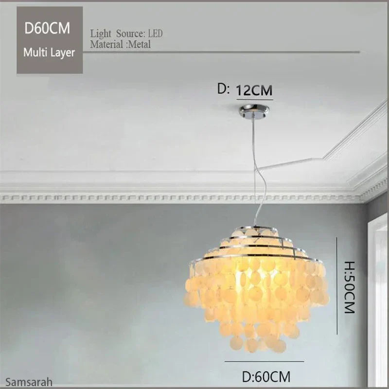 Chandelier de Carcasa Metálica Cromada Dorada Decorbites™ para Restaurante, Sala de Estar, Hotel y Salón