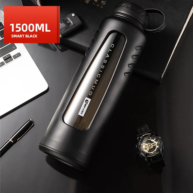 Vaso de agua de vidrio aislante de doble capa DecorBites™ | Taza de té resistente al calor de gran capacidad