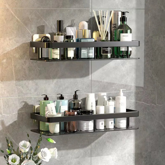 DecorBites™ Aluminum Corner Shelf Organizer for Bathroom and Kitchen Storage