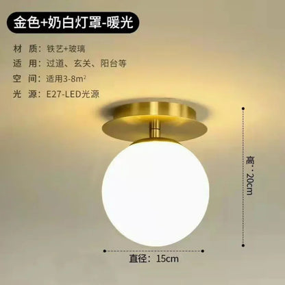 DecorBites™ Gold Ball Glass Ceiling Lamp: Modern Nordic Living Room Lights for Loft Decor