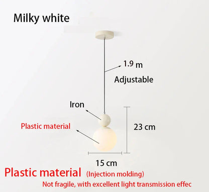 European White Glass Globe Pendant Light