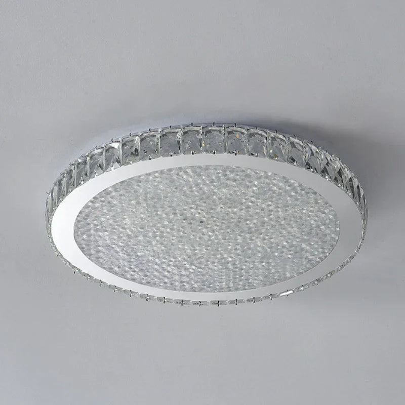 DecorBites™ Crystal Round LED Ceiling Chandelier - Modern Stainless Steel Light