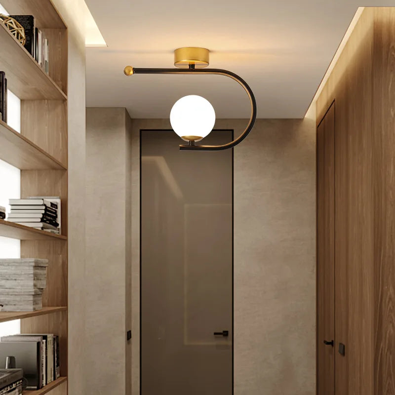 Decorbites™ Gold-Glas-LED-Deckenleuchte Einfache Heimdekoration für Wohnzimmer und Schlafzimmer