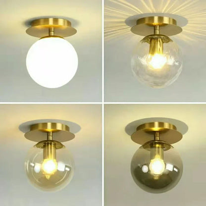 DecorBites™ Gold Ball Glass Ceiling Lamp: Modern Nordic Living Room Lights for Loft Decor