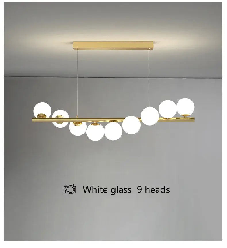 DecorBites™ Modern LED Glass Chandelier for Dining Room