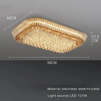 DecorBites™ Amber Crystal Ceiling Chandelier: Luxe LED Home Decor Light Fixture