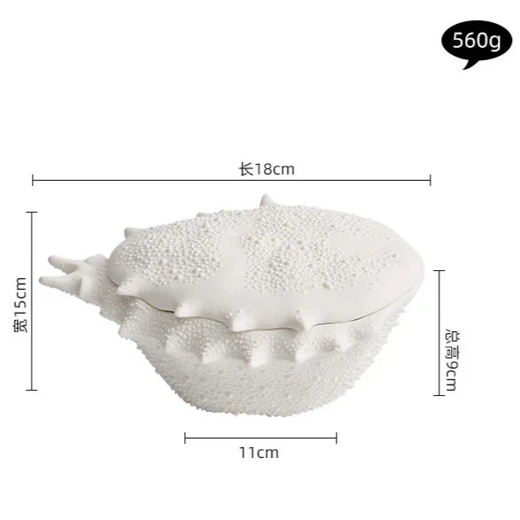 Plato hondo de cerámica con forma de cangrejo DecorBites™ con tapa - Vajilla especializada para restaurantes