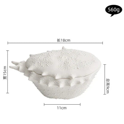 Plato hondo de cerámica con forma de cangrejo DecorBites™ con tapa - Vajilla especializada para restaurantes