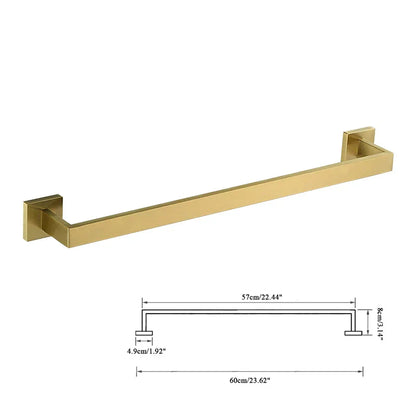 DecorBites™ Brushed Gold Bathroom Hardware Set - Robe Hook, Towel Rail, Tissue Holder & more