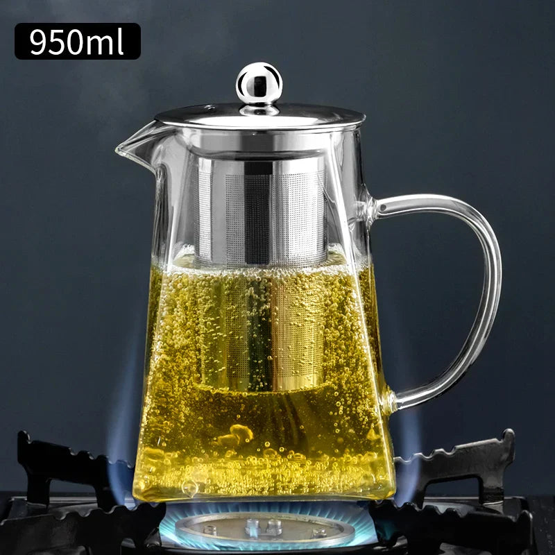 DecorBites™ Glass Tea Pot: High Quality Heat Resistant Kung Fu Tea Set