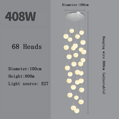Nordic Glass Staircase Chandelier Pendant Light