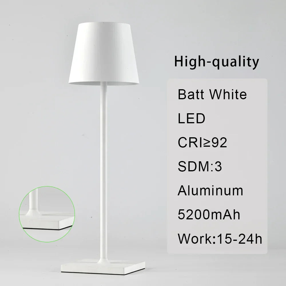 DecorBites™ 2023 مصباح طاولة أكريليك قابل لإعادة الشحن عبر USB من Plodina
