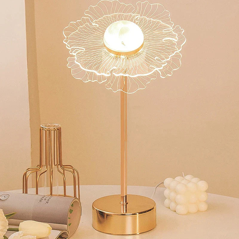 DecorBites™ Butterfly Gold Acrylic LED Desk Lamp for Artful Living Room Night Light
