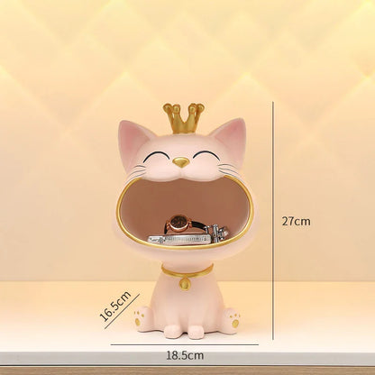 DecorBites™ Lucky Cat Sculpture Storage Box Desk Decoration Miniature Figurine