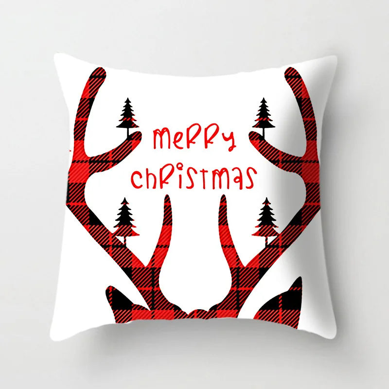 DecorBites™ Christmas Cushion Cover 45x45cm Xmas Pillowcase for Sofa - Happy New Year 2023