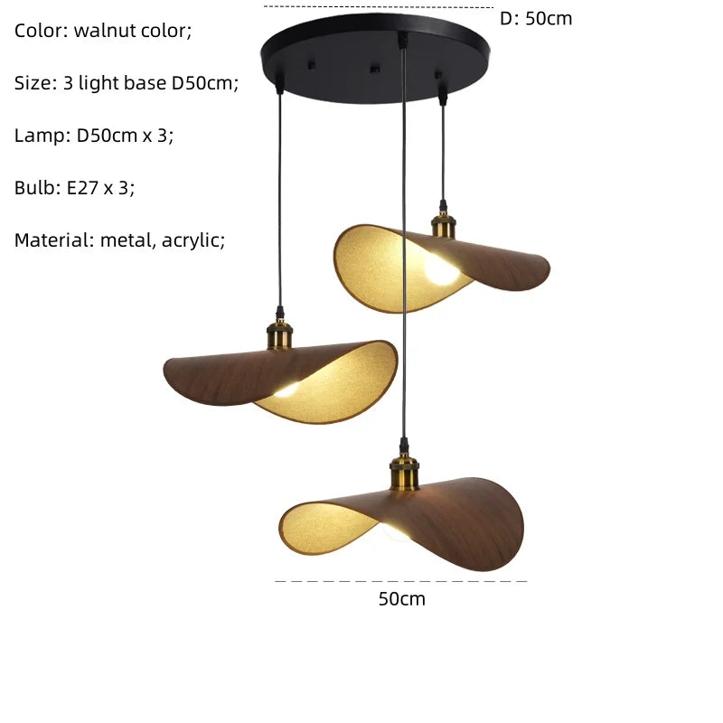DecorBites™ Hat Pendant Light: Retro Minimalist E27 LED Hanging Lamp for Dining Room