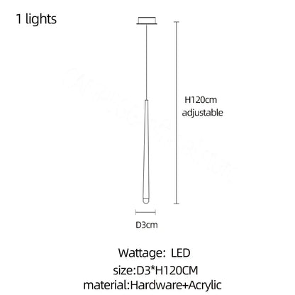 Lámpara de araña cónica LED nórdica DecorBites™: Iluminación moderna de diseño para decoración de interiores