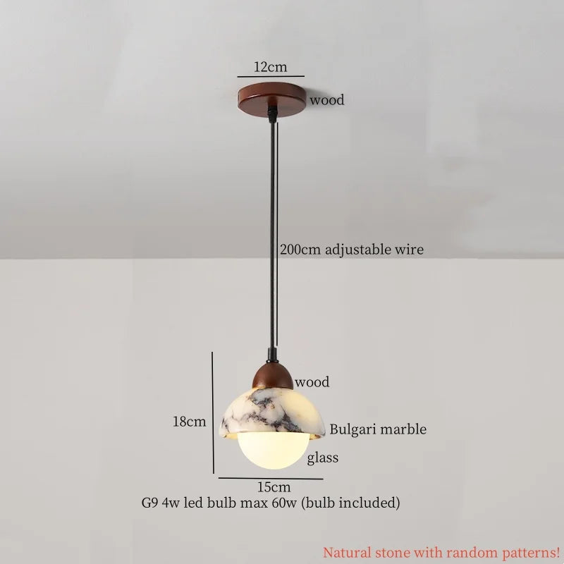 Lámpara colgante de bola de vidrio LED Decorbites™ para dormitorio, comedor y cocina - Accesorio colgante vintage