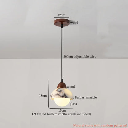 Lámpara colgante de bola de vidrio LED Decorbites™ para dormitorio, comedor y cocina - Accesorio colgante vintage
