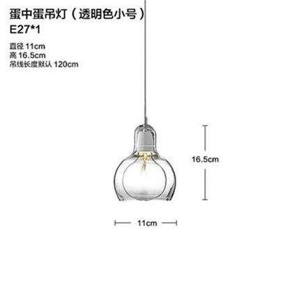 DecorBites™ Gourd Glass Pendant Lamps Clear Amber Modern Dining Room Hanging Lights