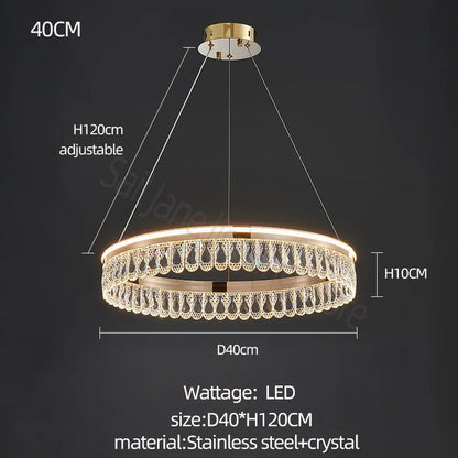 DecorBites™ Crystal Chandelier: Modern LED Lighting for Luxurious Living Room, Dining Room, Bedroom