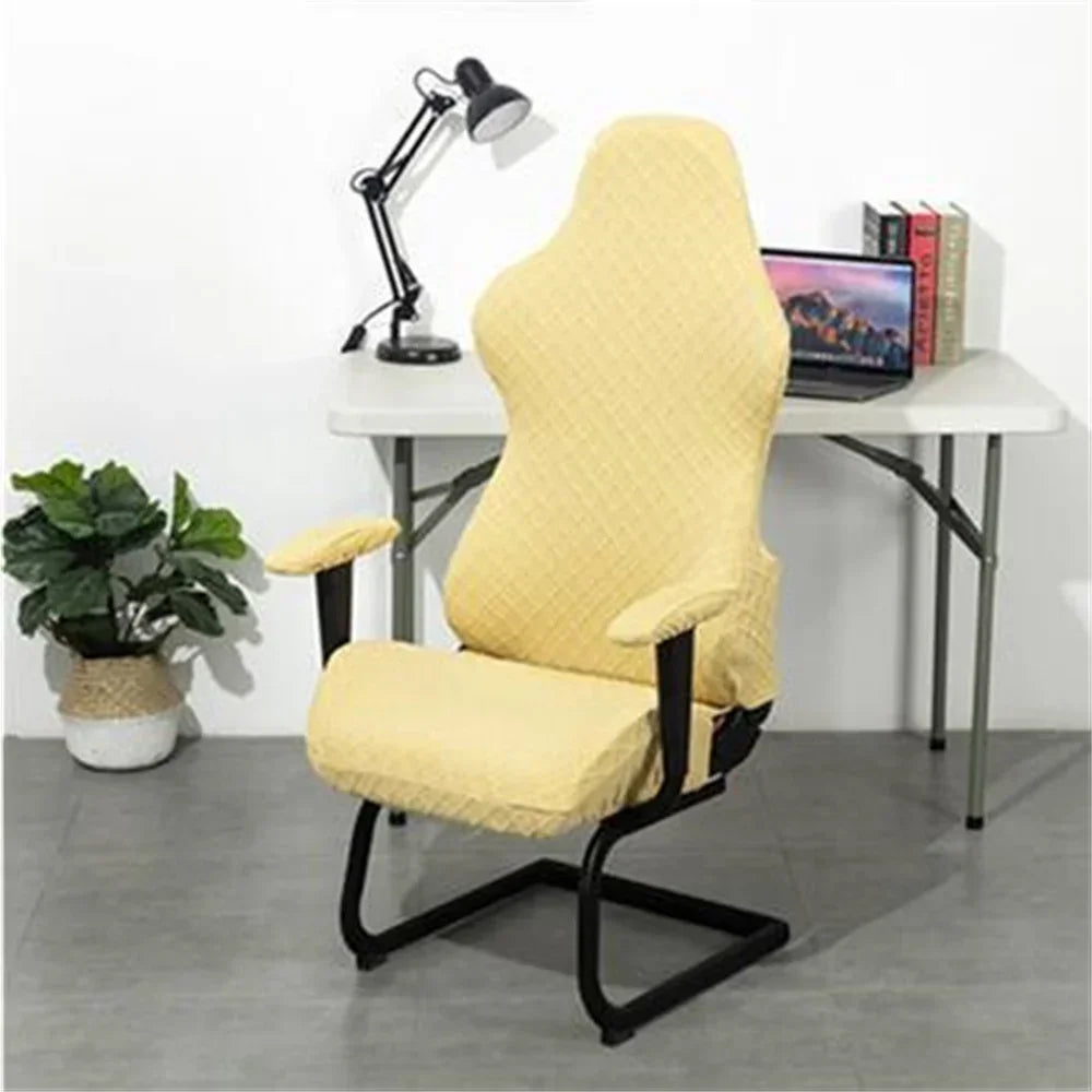 Decobites High Back Armchair Cover: Elastic Accent for Office Computer Game Solid Chair