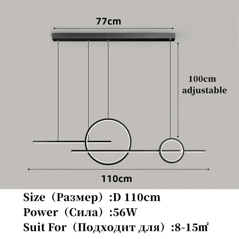 DecorBites™ LED Restaurant Chandelier: Modern Nordic Design Ceiling Pendant Lights for Living & Dining Rooms