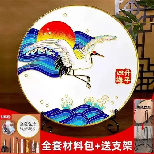 DecorBites™ Cloisonne Silk Enamel Painting DIY Kit - Beginner Handmade Material Package